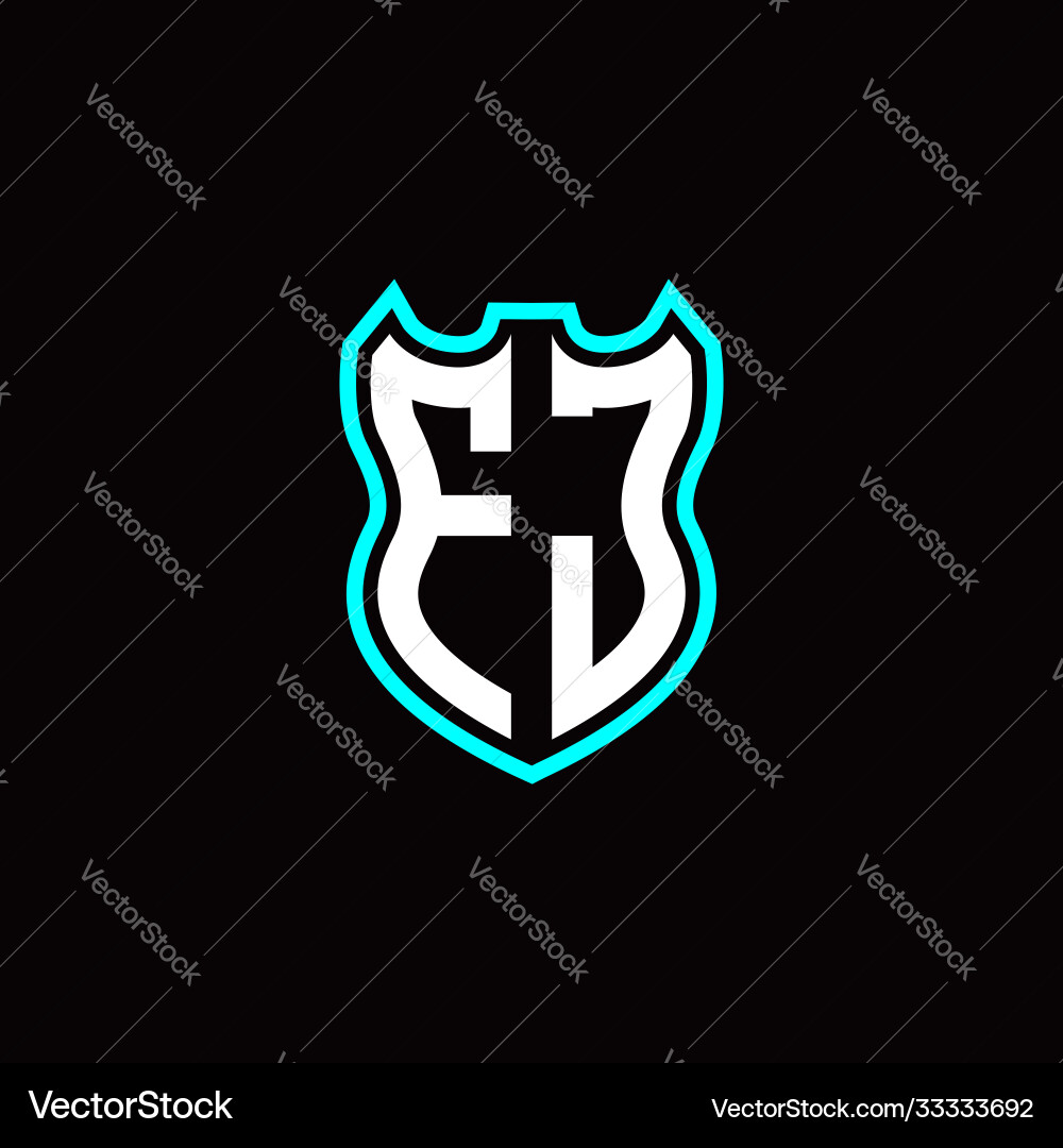 F j initial logo design with shield shape F j initial logo design with shield shape Vector Image