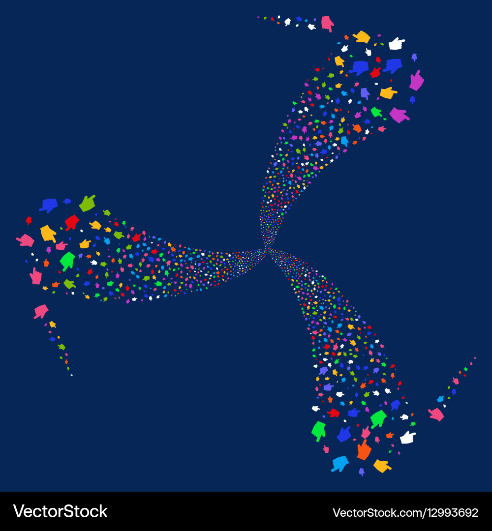 Index finger fireworks swirl rotation Vector Image