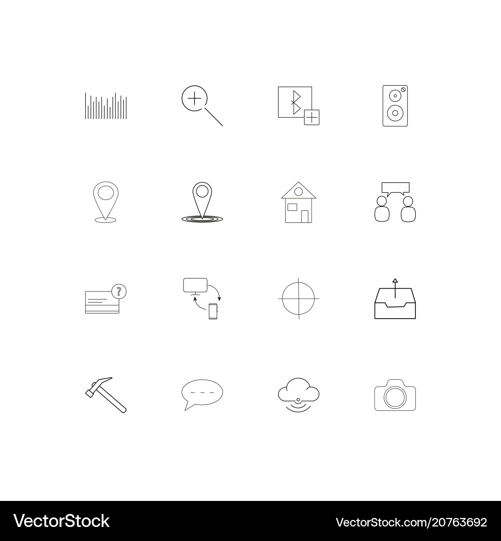 Internet of things linear thin icons set outlined vector image