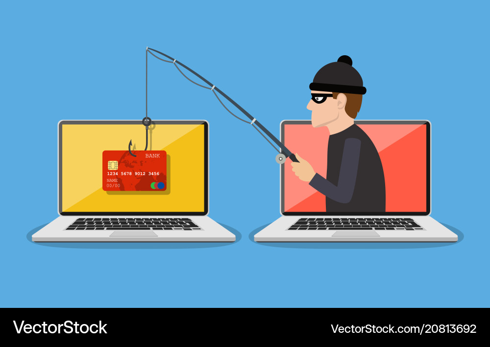Internet Phishing und Hacking Angriff Konzept Internet Phishing und Hacking Angriff Konzept vektorbild