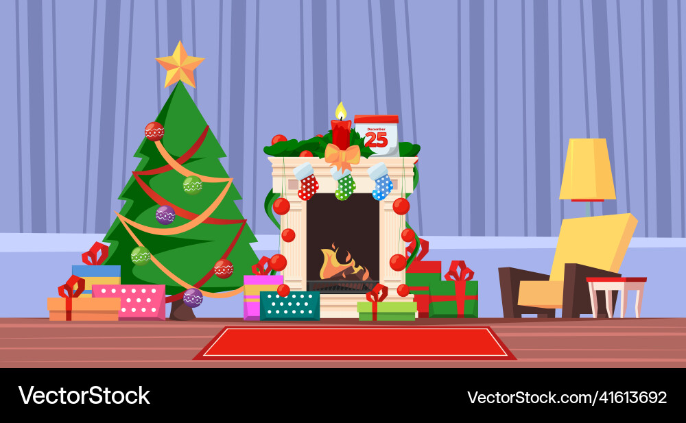 Kamin Feier xmas Dekoration Innenraum Kamin Feier xmas Dekoration Innenraum vektorbild