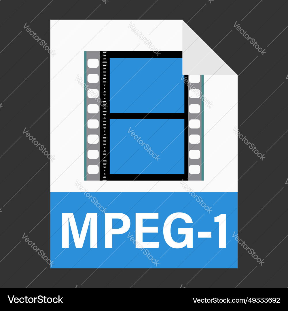 Modern flat design of mpeg-1 file icon for web vector image