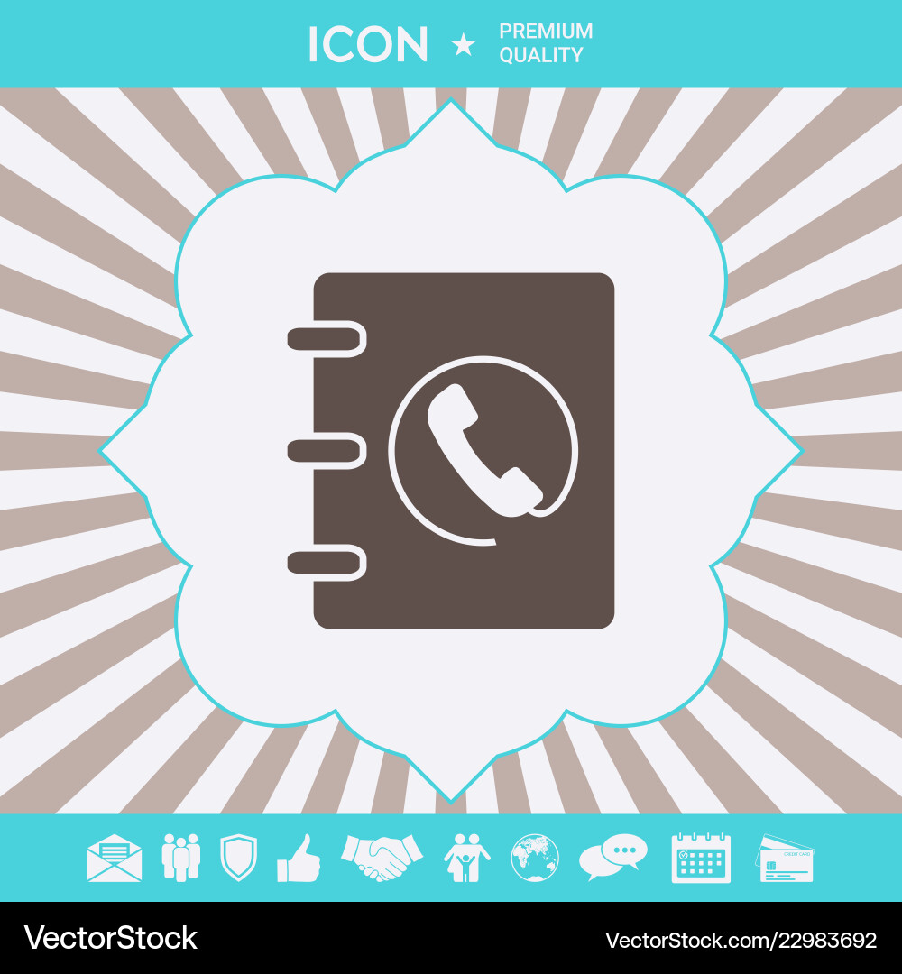 Notebook address phone book icon with handset Notebook address phone book icon with handset vector image