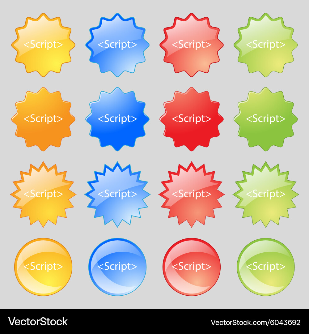 Script sign icon javascript code symbol big set Vektorbild