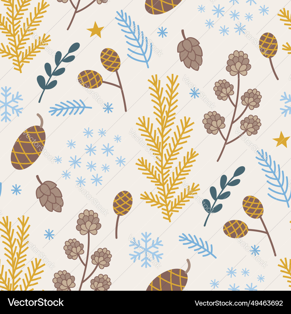 Seamless pattern with fir and pine branch Vector Image