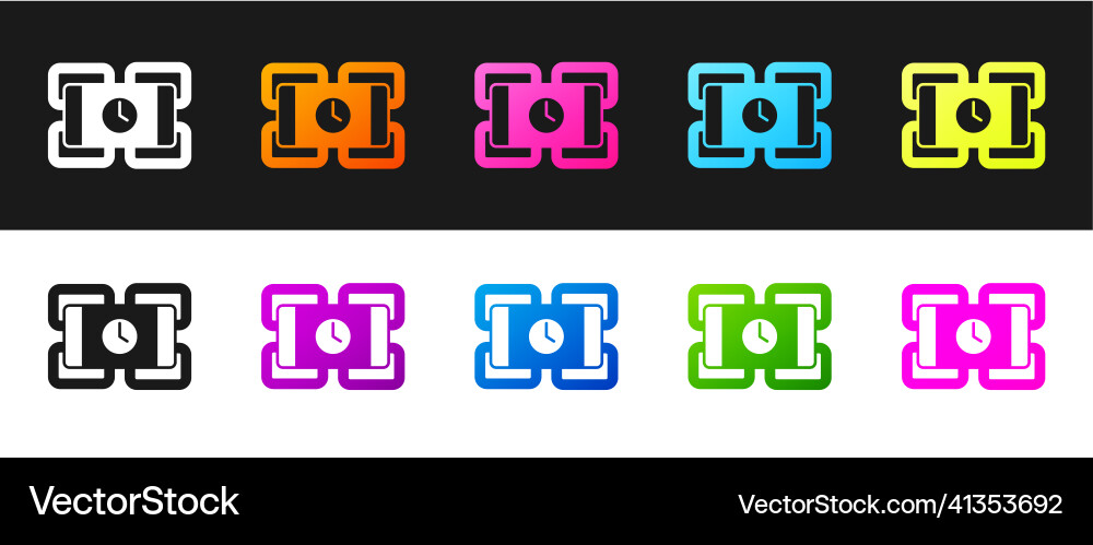 Set detonate dynamite bomb stick and timer clock Set detonate dynamite bomb stick and timer clock vector image