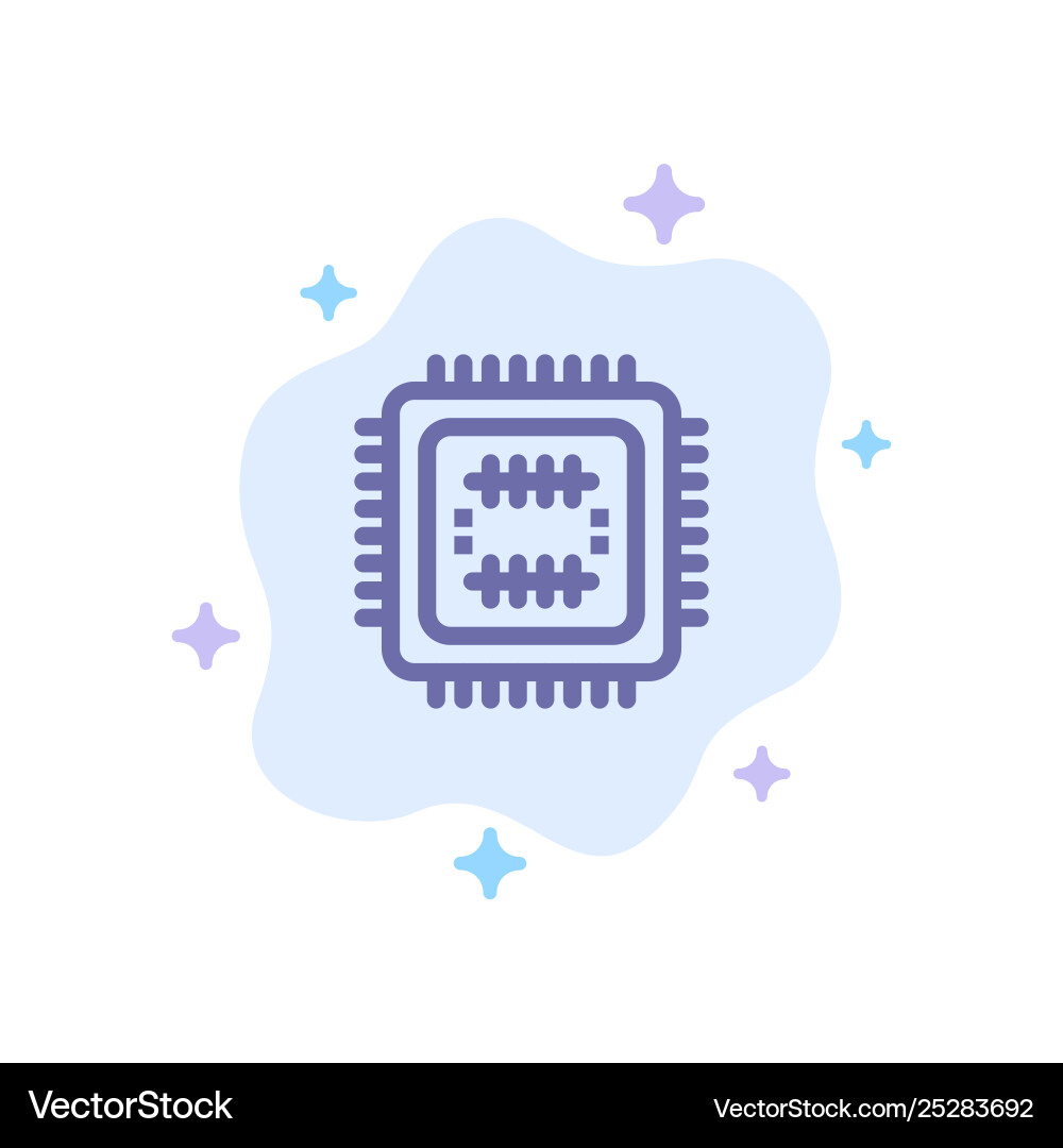 System tech technology cpu blue icon on abstract vector image