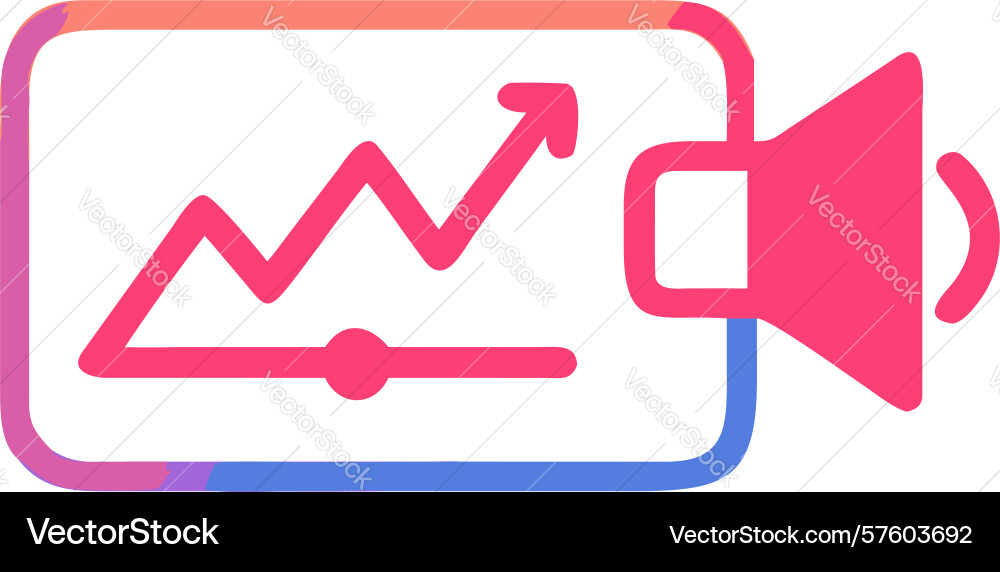 Video analytics performance graph icon design vector image