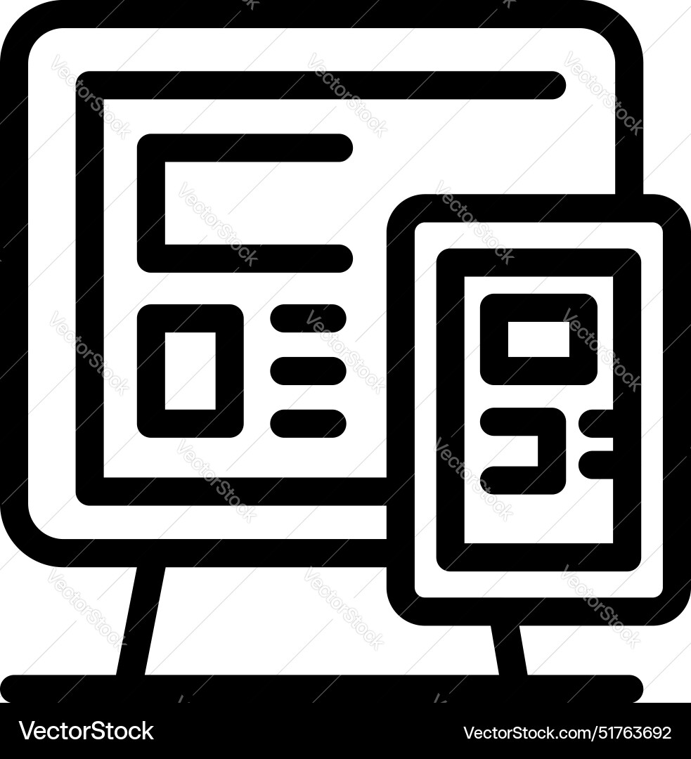 Web developer creating responsive website design Web developer creating responsive website design vector image