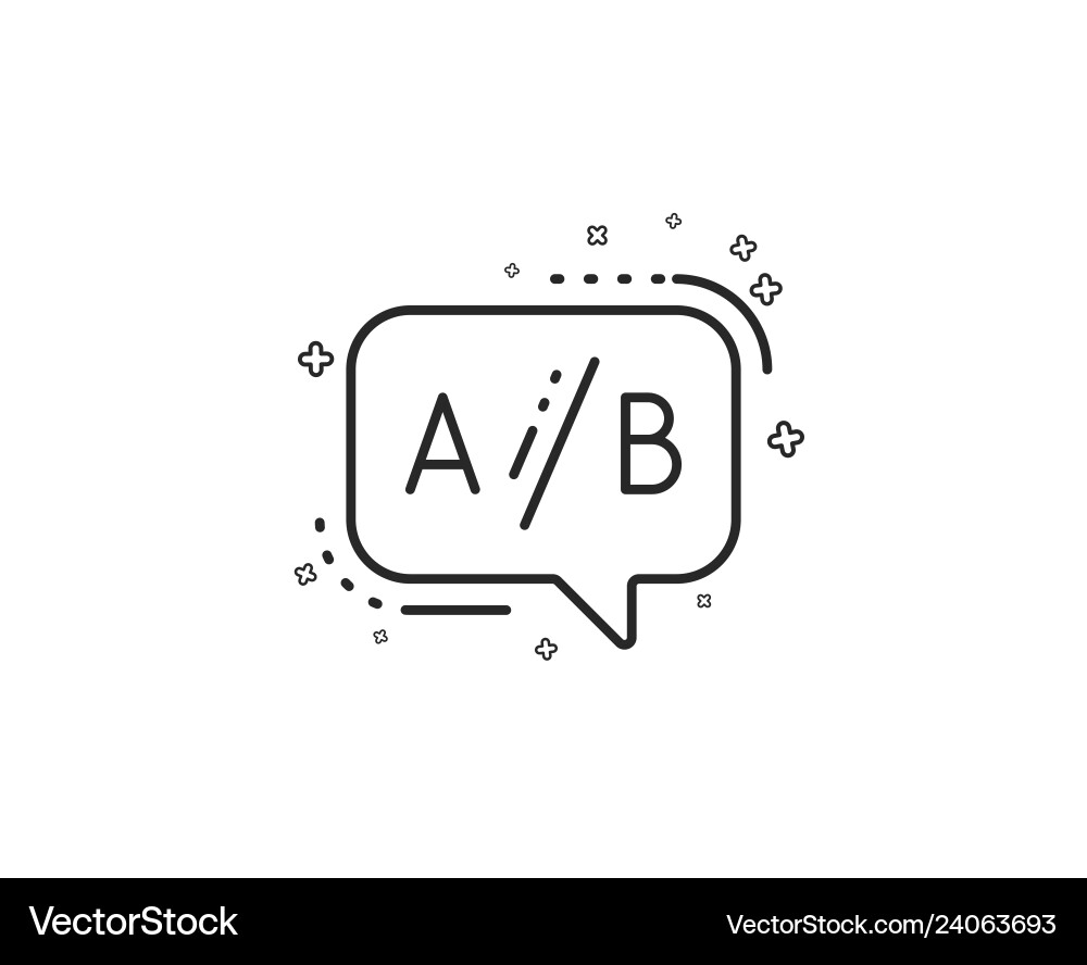 Ab testing line icon ui test chat bubble sign vector image