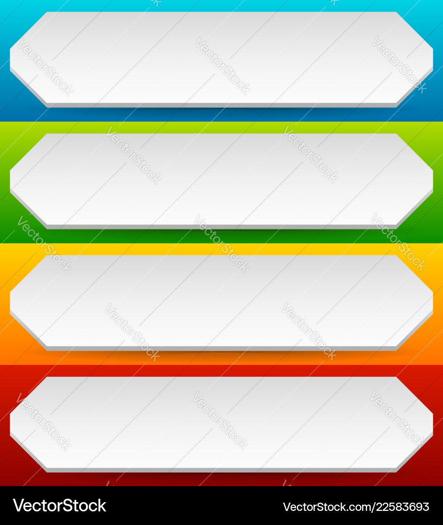 Badge button banner set in 4 bright color Badge button banner set in 4 bright color vector image