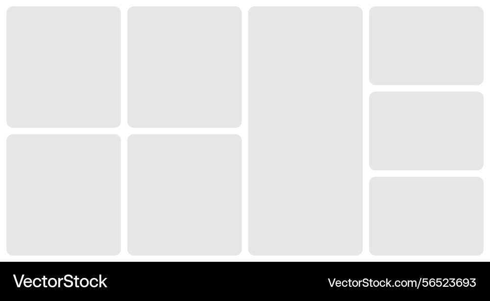 Bento grid template layout shape box vector image