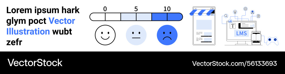 Customer satisfaction metric with rating scale Customer satisfaction metric with rating scale vector image