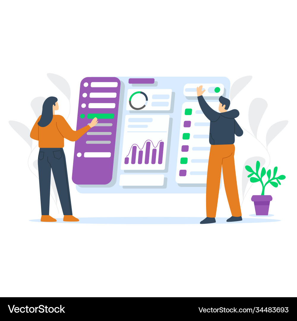 Dashboard Analytics Concept Vector Image