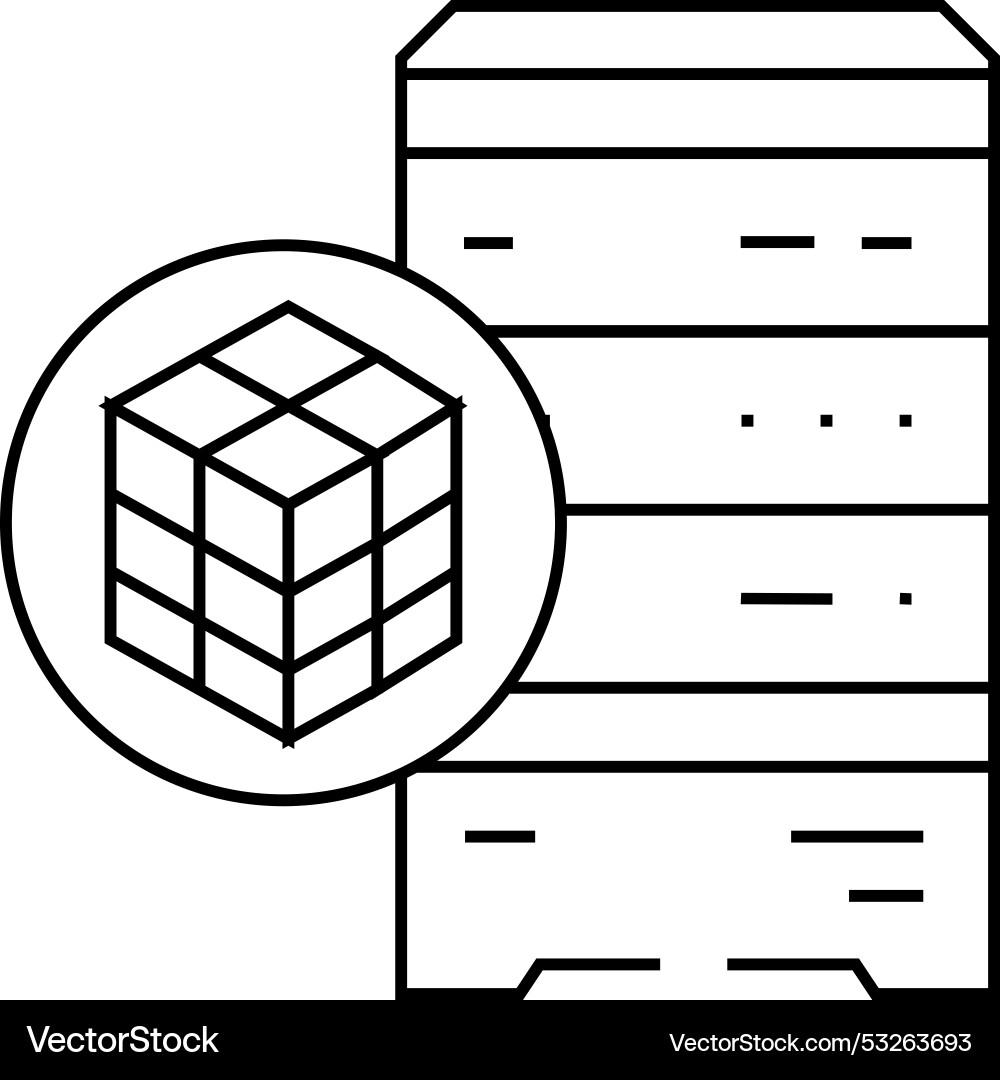 Daten-Clustering-Datenbankzeilen-Symbol Daten-Clustering-Datenbankzeilen-Symbol vektorbild