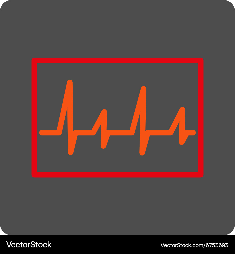 Ecg rounded square button vector image