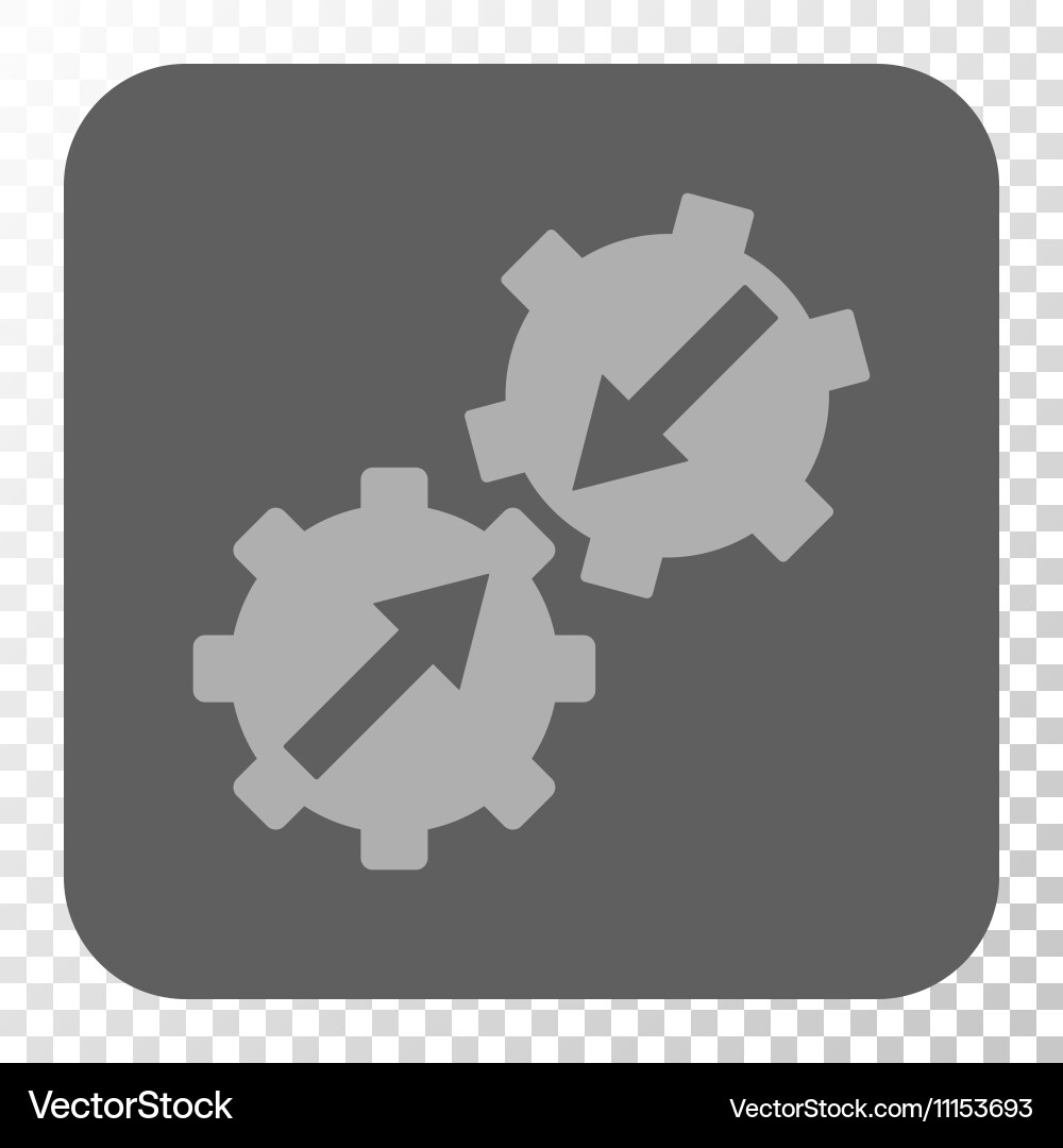 Gear integration rounded square button Vector Image