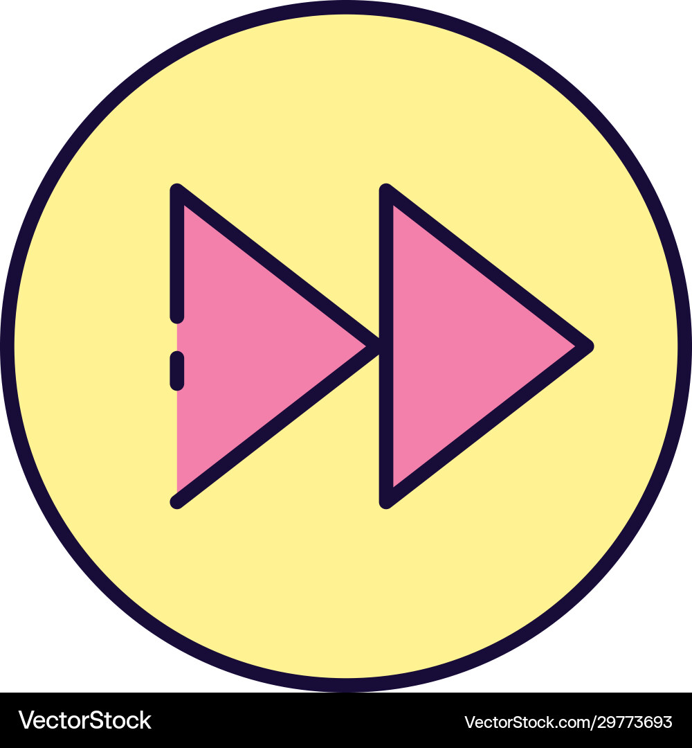 Isolated music next button fill style icon vector image
