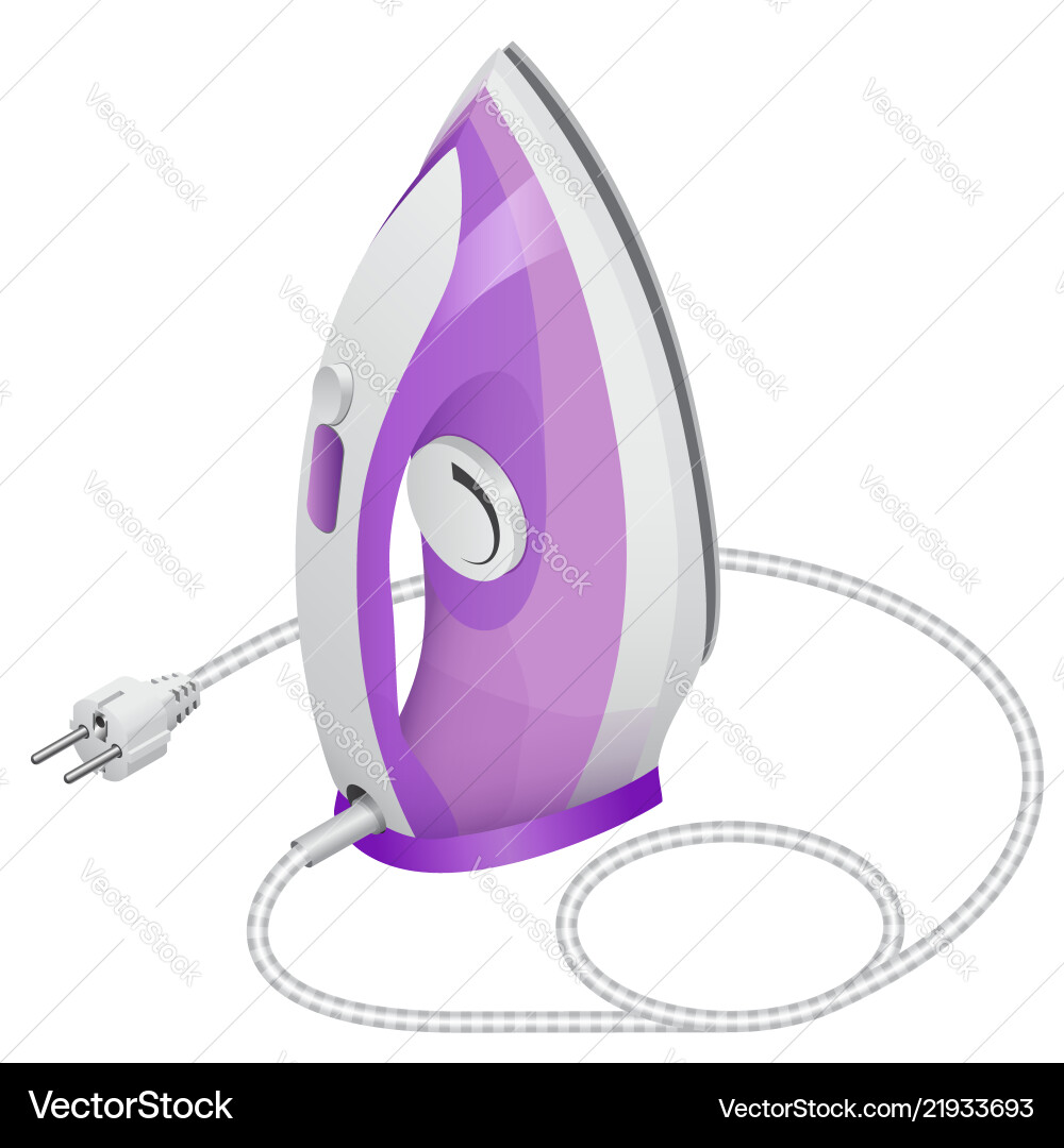 Isometric steam iron isolated on white background Isometric steam iron isolated on white background vector image