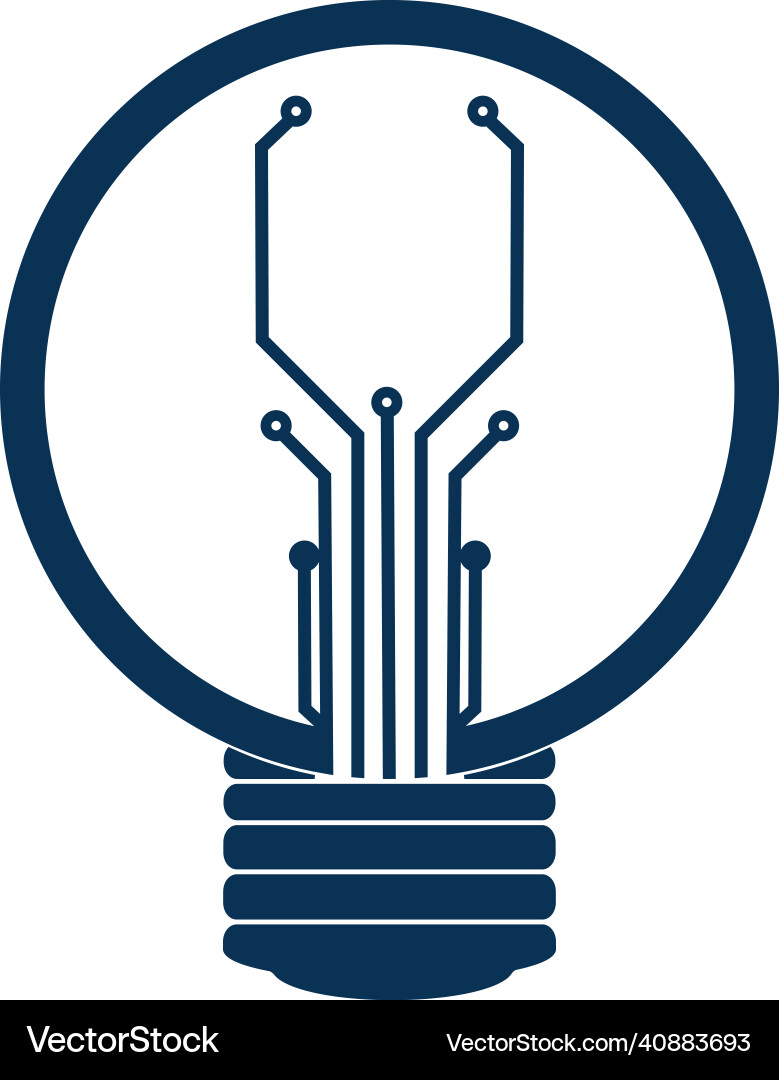 Light bulb idea icon with circuit board inside vector image