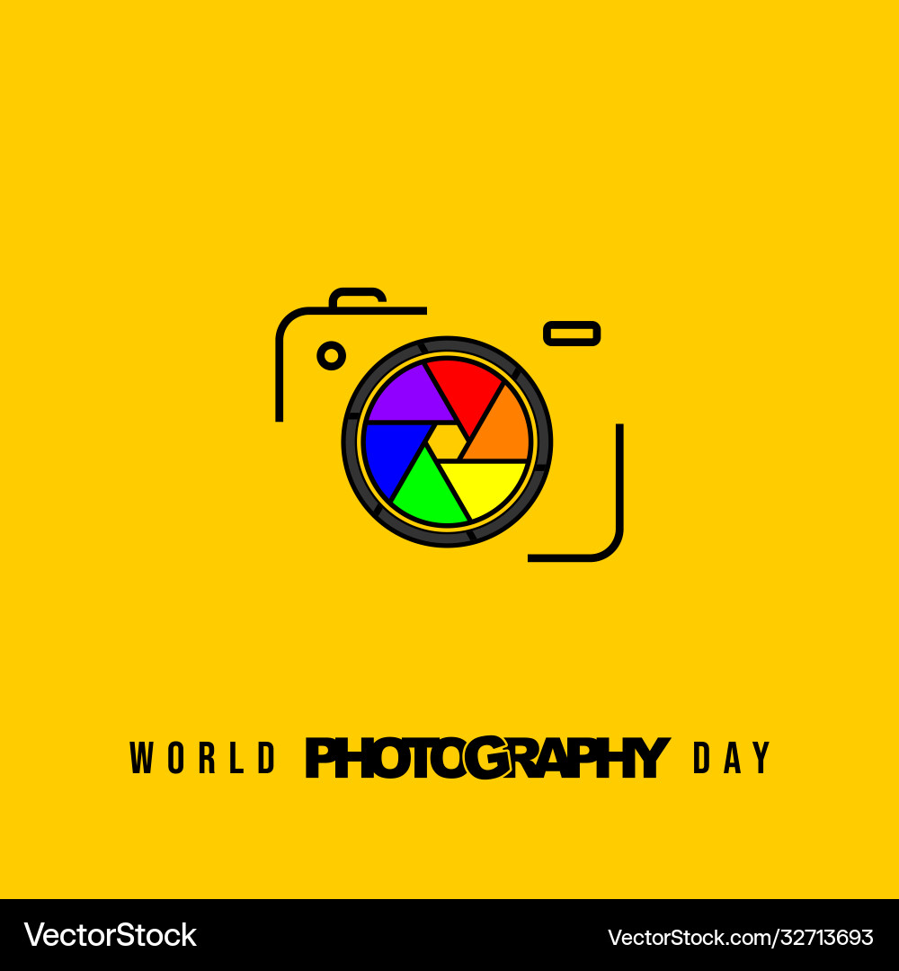 Line art design camera with colorful shutter Line art design camera with colorful shutter Vector Image