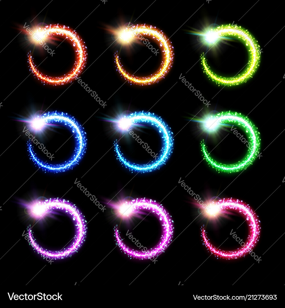 Magic Comet Burst - Glowing Particle Collection vector image