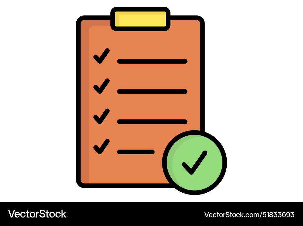 Meal plan icon menu list with check marks Meal plan icon menu list with check marks vector image