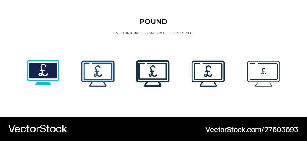 Pound icon in different style two colored Pound icon in different style two colored vector image