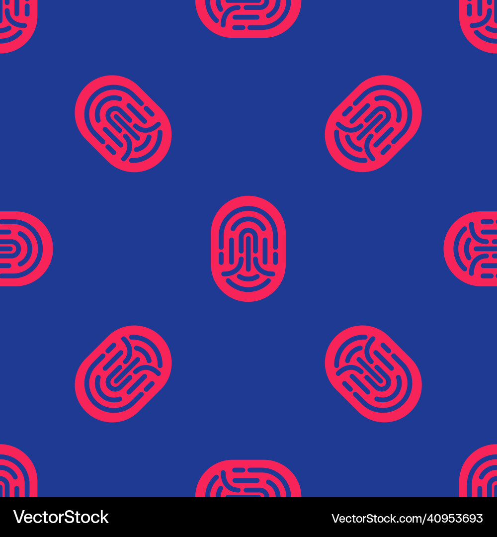 Red fingerprint icon isolated seamless pattern Red fingerprint icon isolated seamless pattern vector image