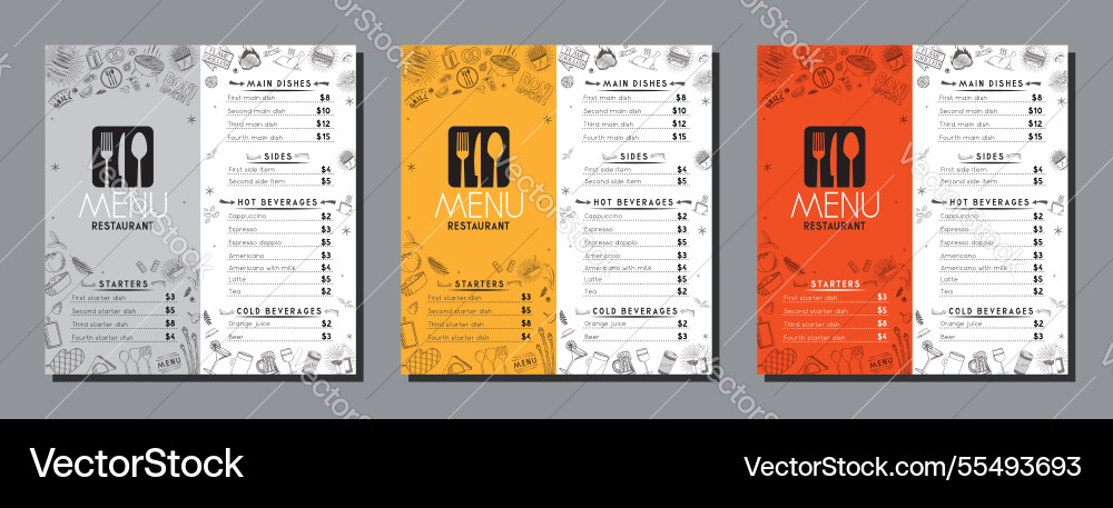 Restaurant menu card template in dl format Restaurant menu card template in dl format vector image