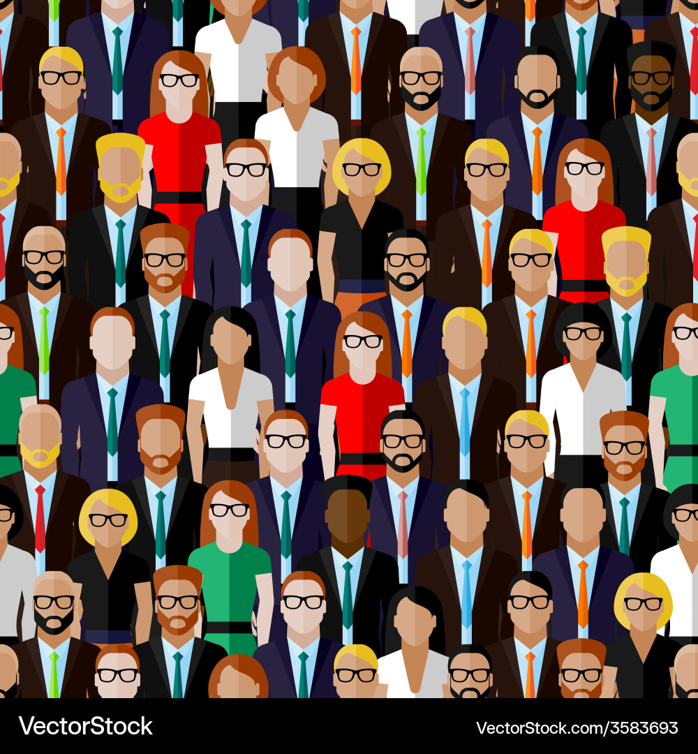 Seamless pattern with a large group vector image