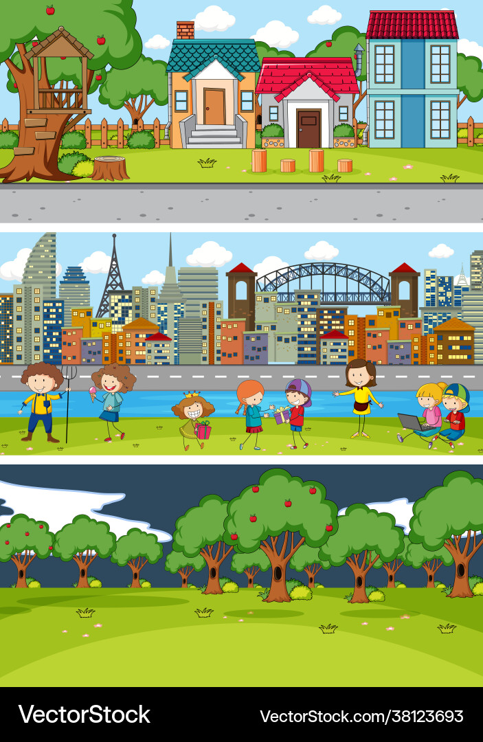 Set different horizontal scenes background Set different horizontal scenes background vector image