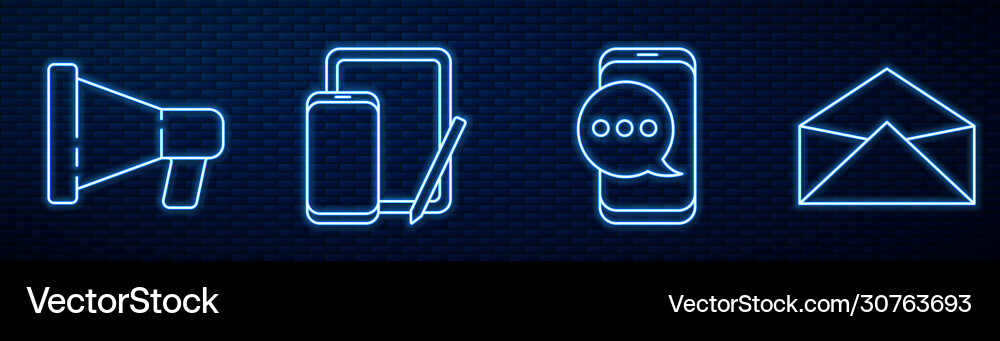 Set line chat messages notification on phone Vector Image