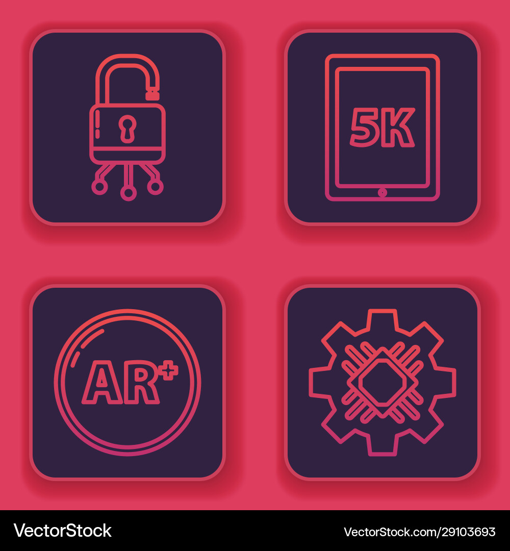 Set line lock on digital circuit board ar Set line lock on digital circuit board ar vector image