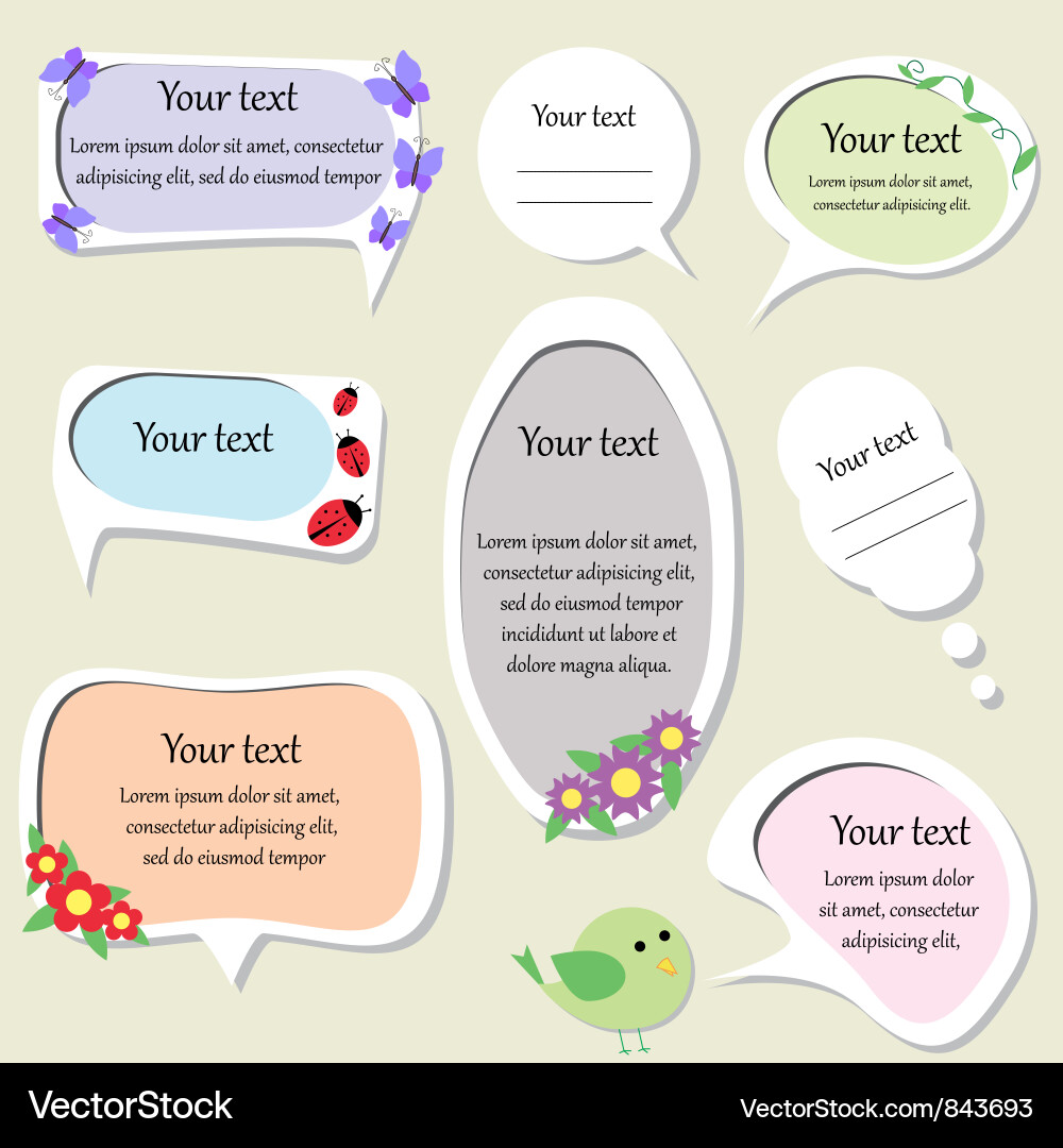 Set of cute text frames Vector Image