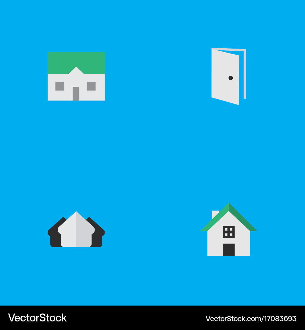 Set of simple property icons vector image