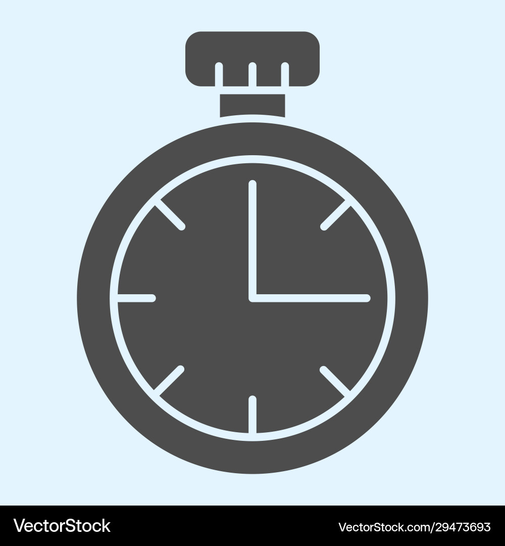 Stopwatch solid icon timer watch chronometer Stopwatch solid icon timer watch chronometer vector image