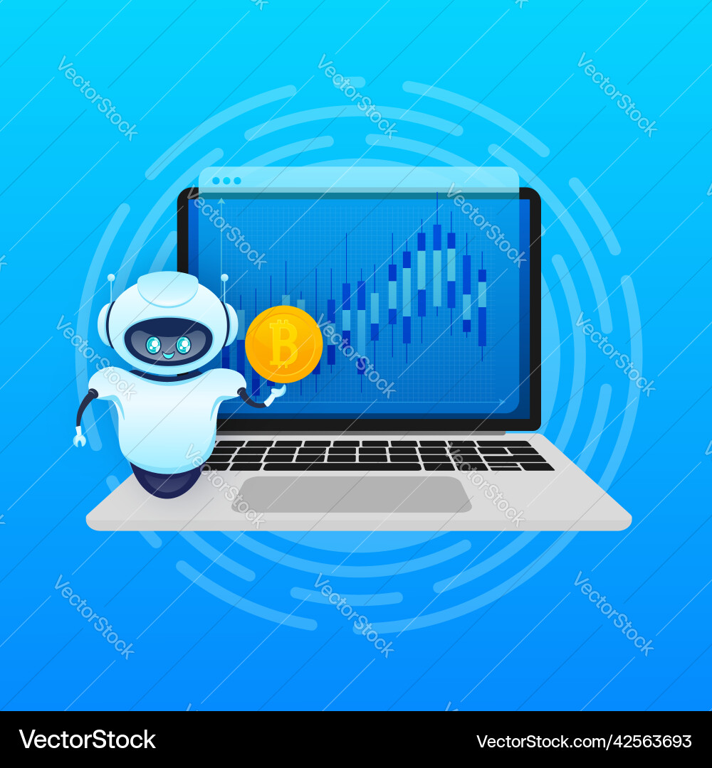 Trading bot stock concept artificial Trading bot stock concept artificial vector image