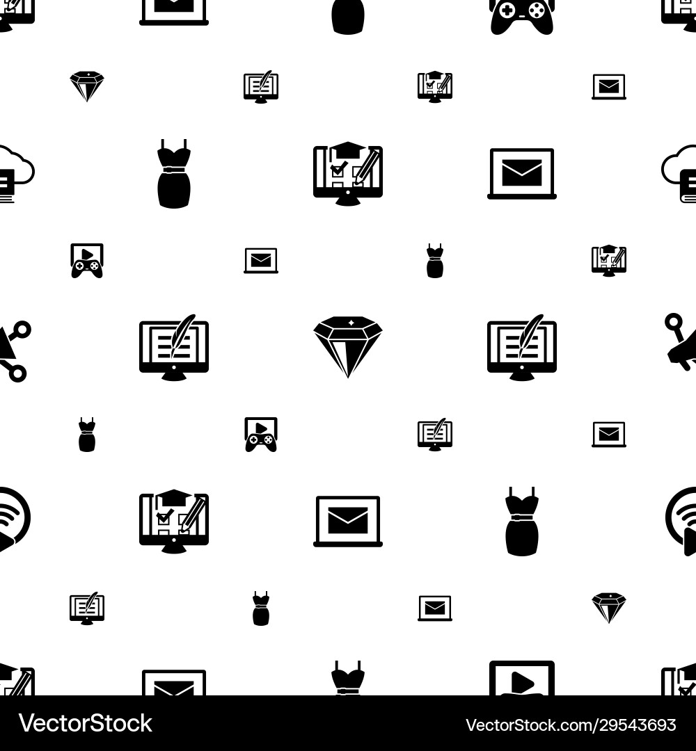 Web icons pattern seamless included editable Vector Image