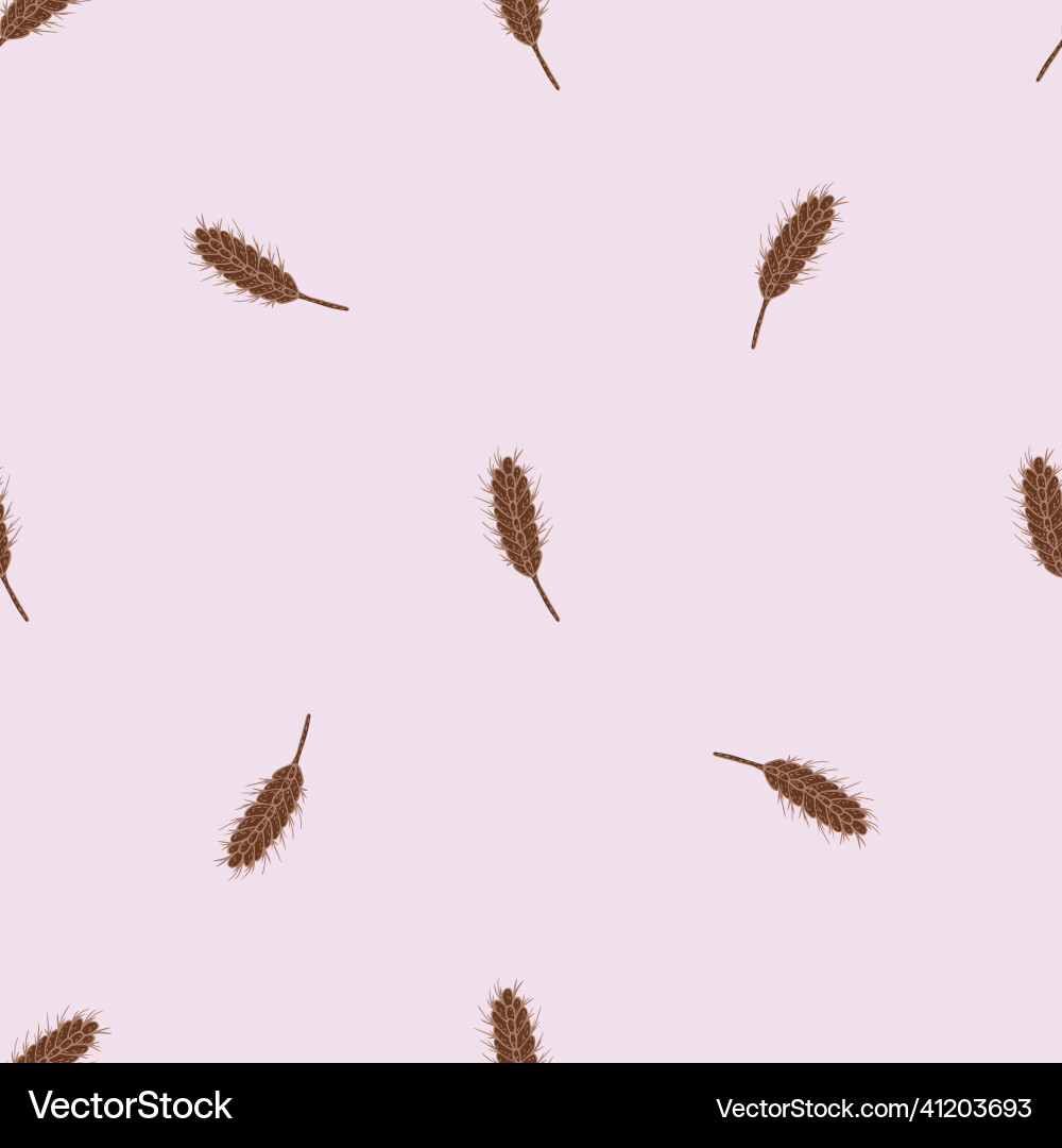 Wheat seamless pattern cereal crop sketch Wheat seamless pattern cereal crop sketch vector image
