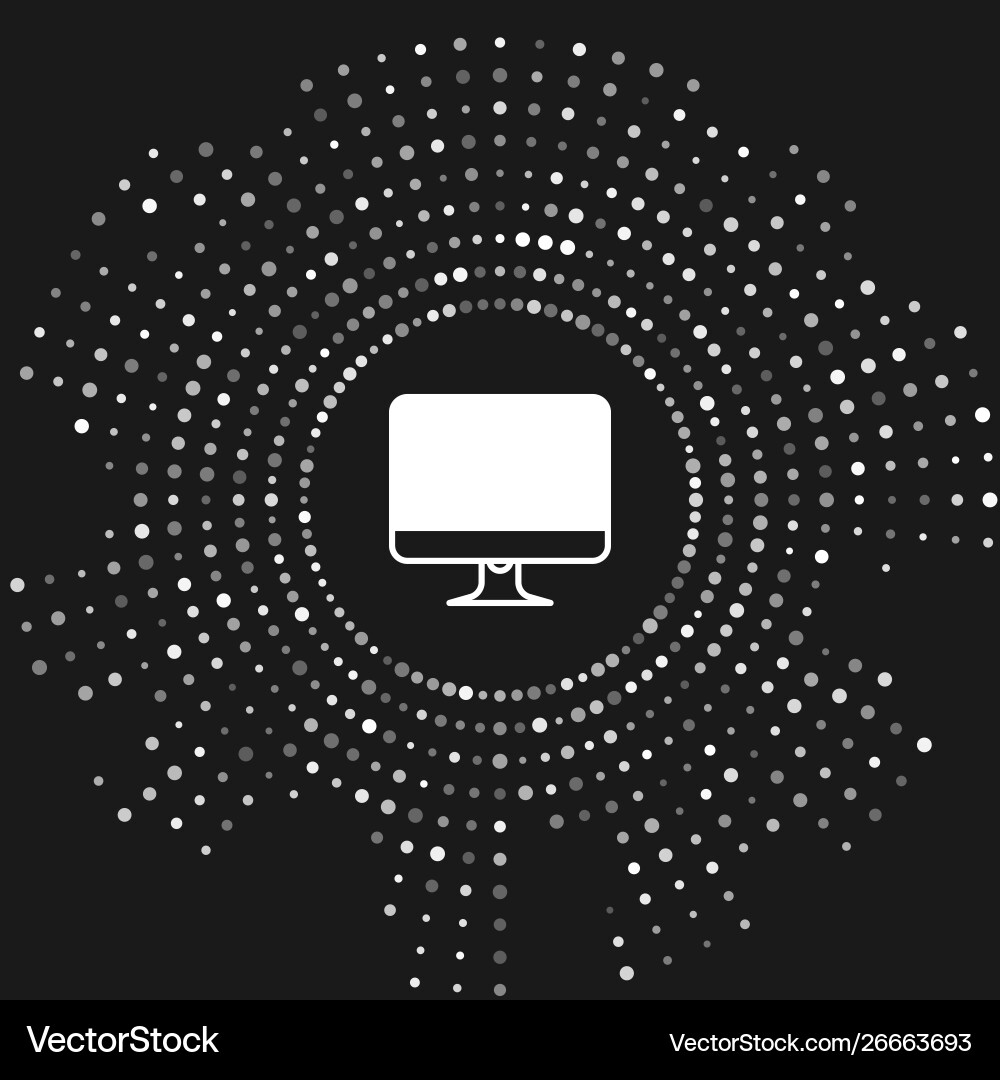 White computer monitor screen icon isolated White computer monitor screen icon isolated Vector Image