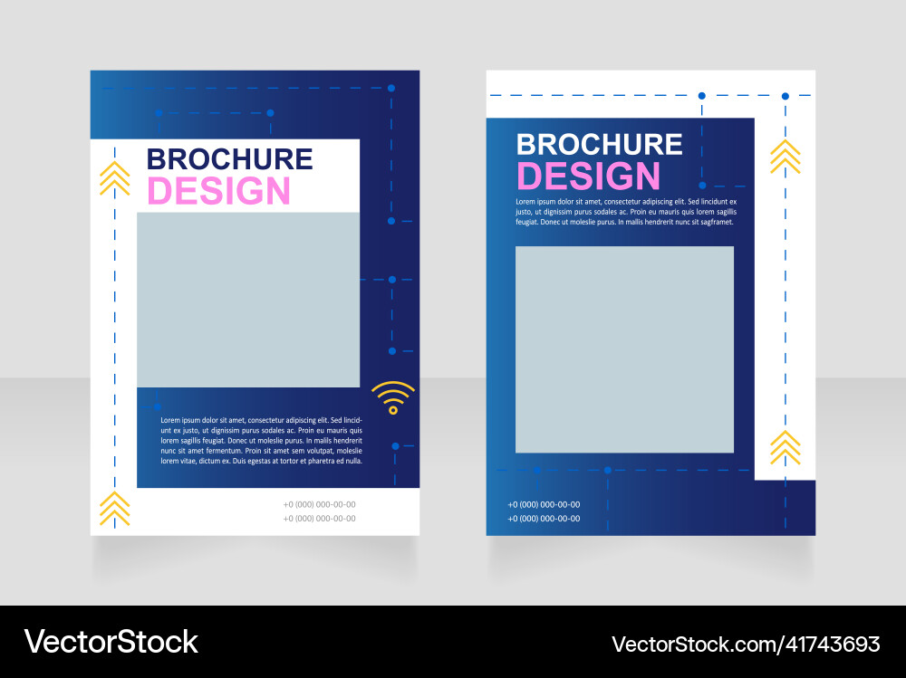 Wireless network building process blank brochure Vector Image