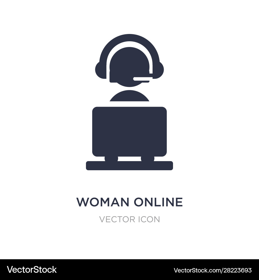 Woman online icon on white background simple Woman online icon on white background simple vector image