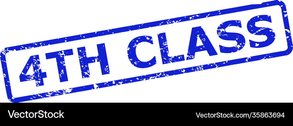 4th class stamp with grunged texture and rounded Vector Image
