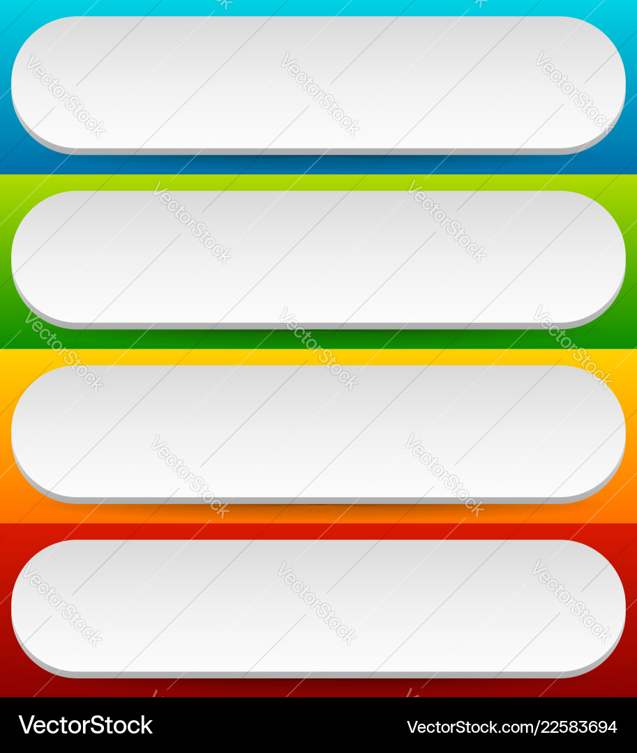 Badge button banner set in 4 bright color Badge button banner set in 4 bright color vector image