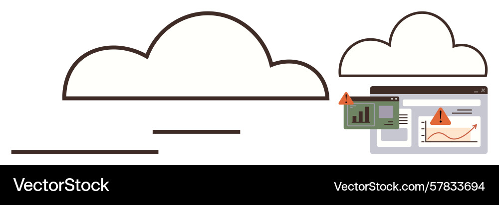 Cloud computing challenges with data errors vector image