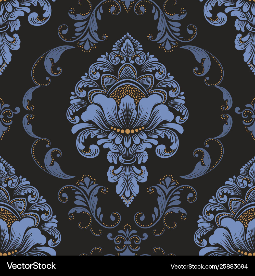 Damask seamless pattern element classical Vector Image