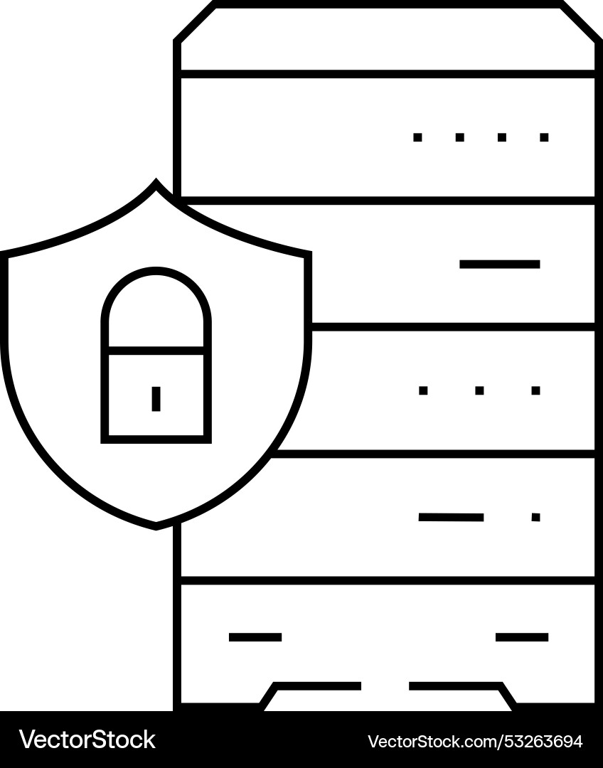 Data access control database line icon Data access control database line icon vector image