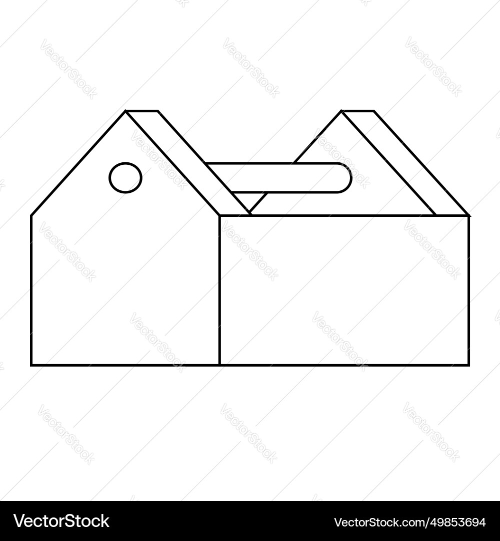 Empty toolbox icon flat of work tool Empty toolbox icon flat of work tool vector image