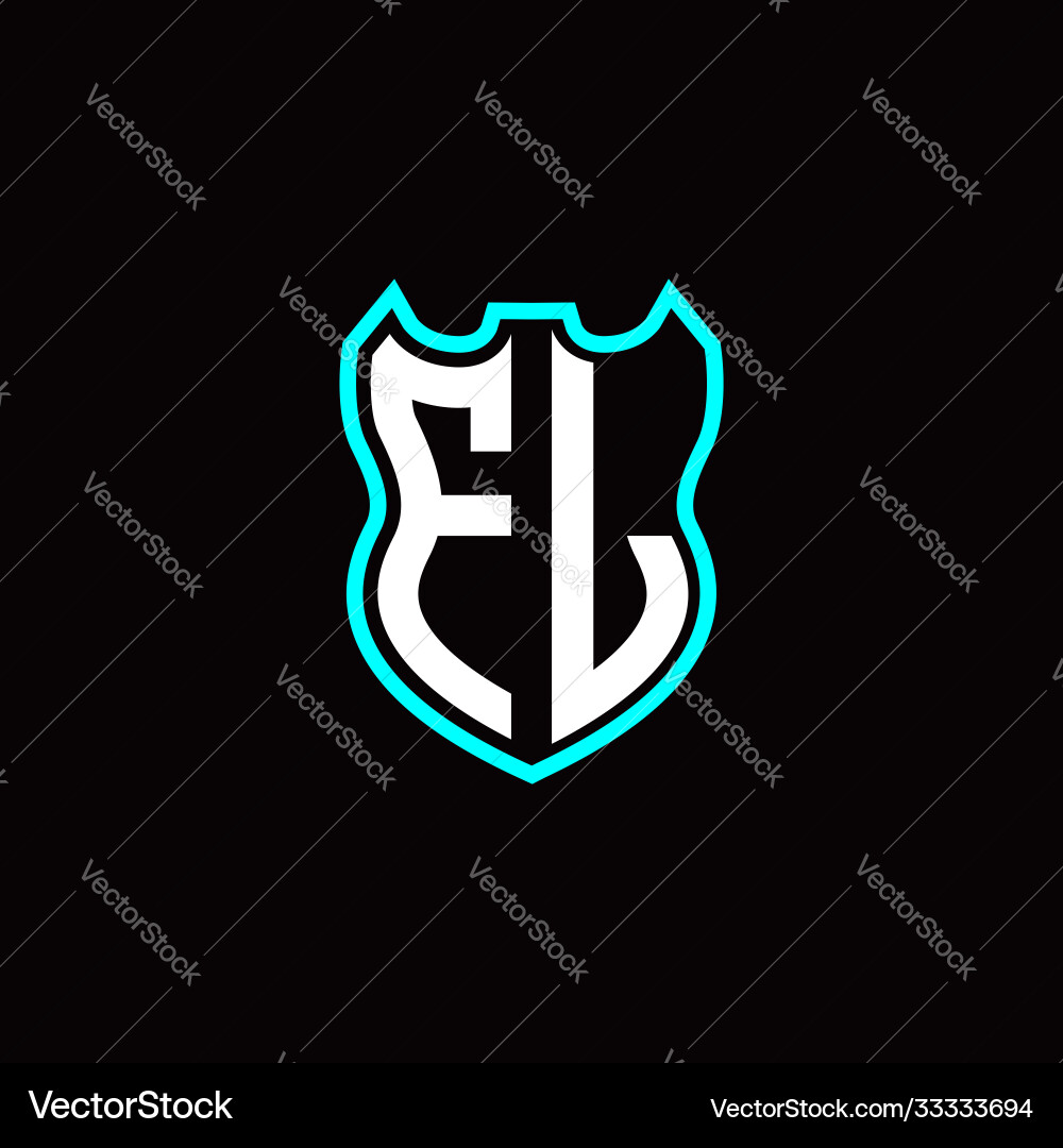 F l initial logo design with shield shape Vector Image